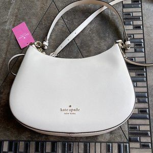 Kate Spade Staci Saffiano Leather Shoulder Bag Parchment